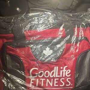 Goodlife Fitness Red and Black Duffel Bag